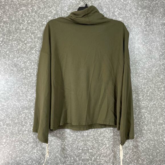 Zaful Women's Army Green Plus Size Cropped Sweatshirt - Size 3X - Cowl Neck Top - Picture 8 of 8